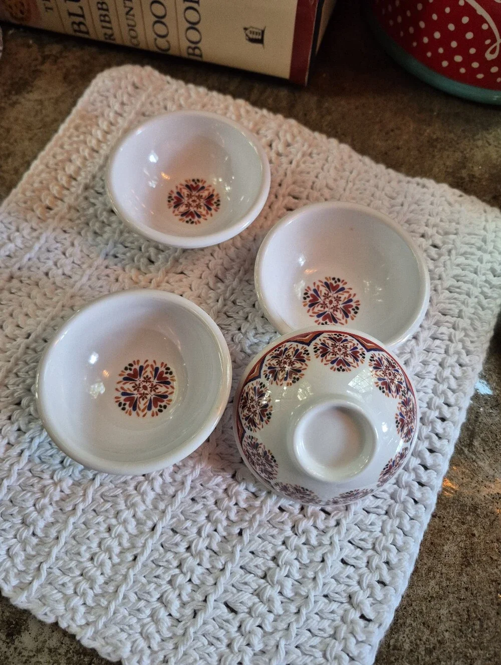 🌿5/$25 4pc. Melamine Mandala Pinch & Dip Mini Bowls Set 3